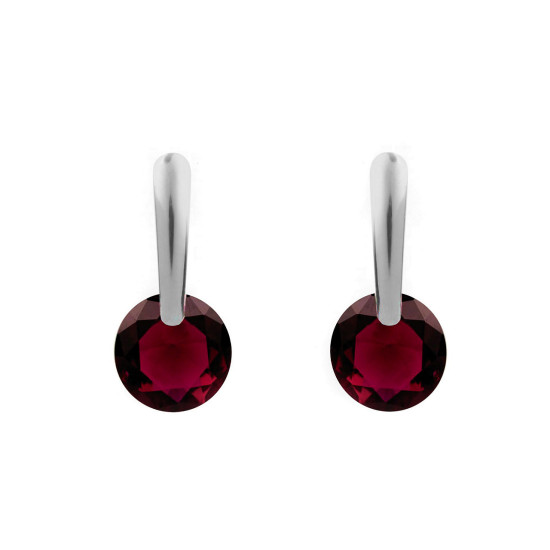 Stainless steel earrings with a rhinestone - Emerald (3 Pairs)
