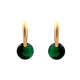 Stainless steel earrings with a rhinestone - Emerald (3 Pairs)