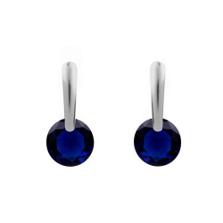 Stainless steel earrings with a rhinestone - Aquazone (1 Pair)