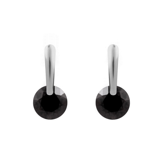 Stainless steel earrings with a rhinestone - Emerald (3 Pairs)