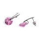 Stainless steel earrings with a rhinestone - Emerald (3 Pairs)