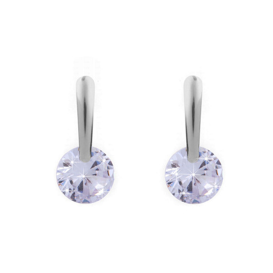 Stainless steel earrings with a rhinestone - Emerald (3 Pairs)