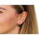 Stainless steel earrings with a rhinestone - Emerald (3 Pairs)