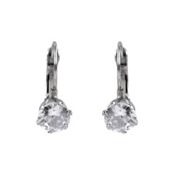 Stainless steel earrings with a rhinestone - Crystal (1 Pair)