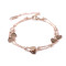 Double stainless steel bracelet, heart - Pink gold (1 Piece)