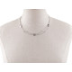 Double stainless steel necklace with rhinestones and heart - Silver (3 Pieces) Double stainless steel necklace with rhinestones and heart - Silver (3 Pieces)