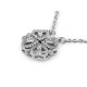 Collier 2 en 1 en acier inoxydable avec strass - cœurs, trèfle à quatre feuilles - Argent (1 Pièce) Collier 2 en 1 en acier inoxydable avec strass - cœurs, trèfle à quatre feuilles - Argent (1 Pièce)