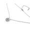 Collier 2 en 1 en acier inoxydable avec strass - cœurs, trèfle à quatre feuilles - Argent (1 Pièce)