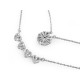 Collier 2 en 1 en acier inoxydable avec strass - cœurs, trèfle à quatre feuilles - Argent (1 Pièce) Collier 2 en 1 en acier inoxydable avec strass - cœurs, trèfle à quatre feuilles - Argent (1 Pièce)
