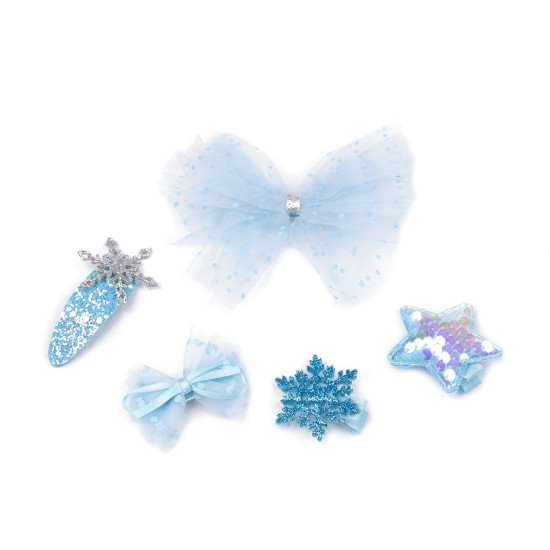 Set de agrafe de par - Albastru deschis (1 Card) Set de agrafe de par - Albastru deschis (1 Card)