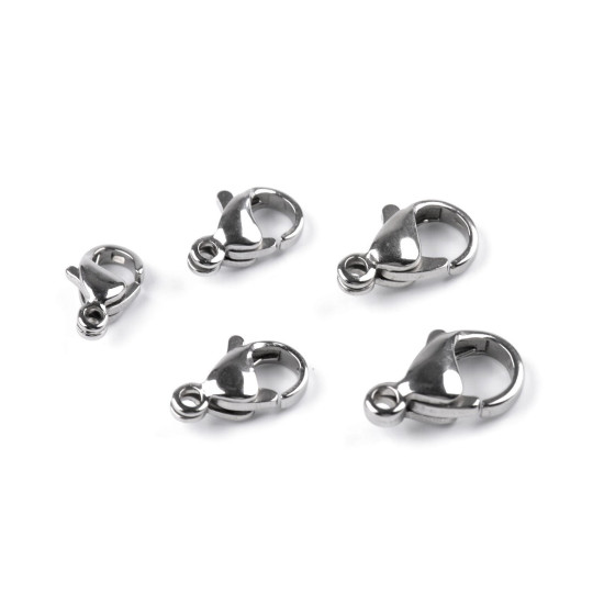 Stainless steel lobster clasp carabiner, more sizes - Platinum (4 Pieces) Stainless steel lobster clasp carabiner, more sizes - Platinum (4 Pieces)