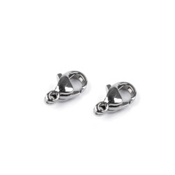 Stainless steel lobster clasp carabiner, more sizes - Platinum (100 Pieces)