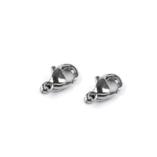 Stainless steel lobster clasp carabiner, more sizes - Platinum (4 Pieces) Stainless steel lobster clasp carabiner, more sizes - Platinum (4 Pieces)