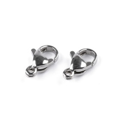 Stainless steel lobster clasp carabiner, more sizes - Platinum (100 Pieces)