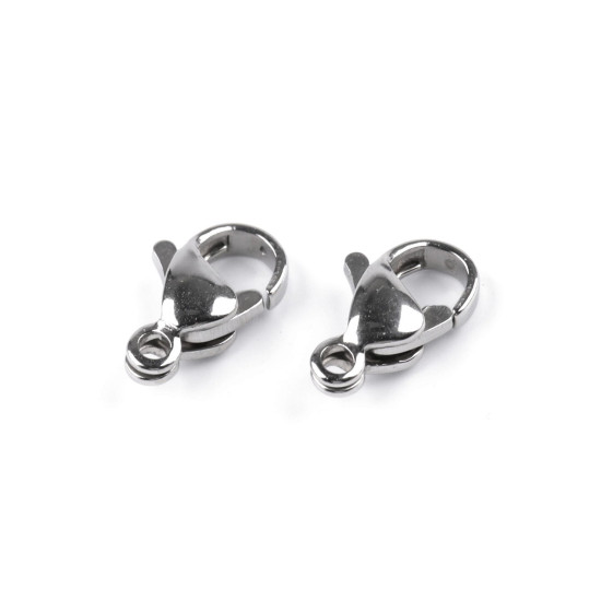 Stainless steel lobster clasp carabiner, more sizes - Platinum (4 Pieces) Stainless steel lobster clasp carabiner, more sizes - Platinum (4 Pieces)