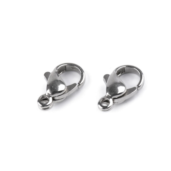 Stainless steel lobster clasp carabiner, more sizes - Platinum (4 Pieces) Stainless steel lobster clasp carabiner, more sizes - Platinum (4 Pieces)