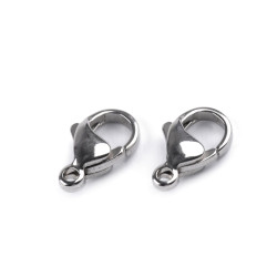 Stainless steel lobster clasp carabiner, more sizes - Platinum (100 Pieces)