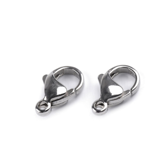 Stainless steel lobster clasp carabiner, more sizes - Platinum (4 Pieces) Stainless steel lobster clasp carabiner, more sizes - Platinum (4 Pieces)