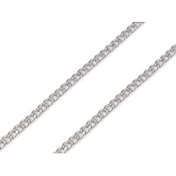 Łańcuszek płaski ze stali nierdzewnej szerokość 3,7 mm, długość 1 m - Platyna (1 Sztuka)