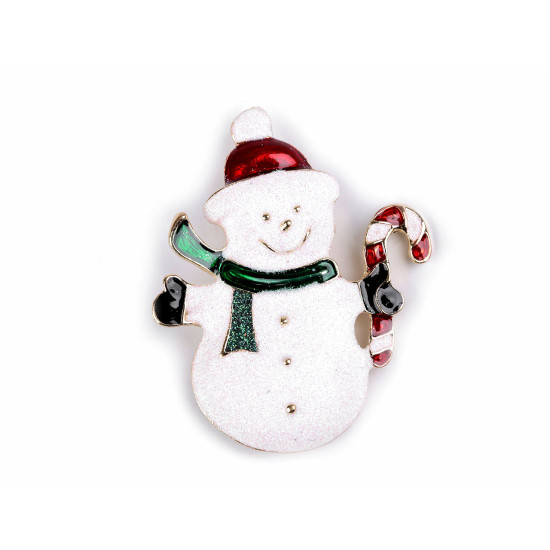 Brooch snowman - White (4 Pieces)