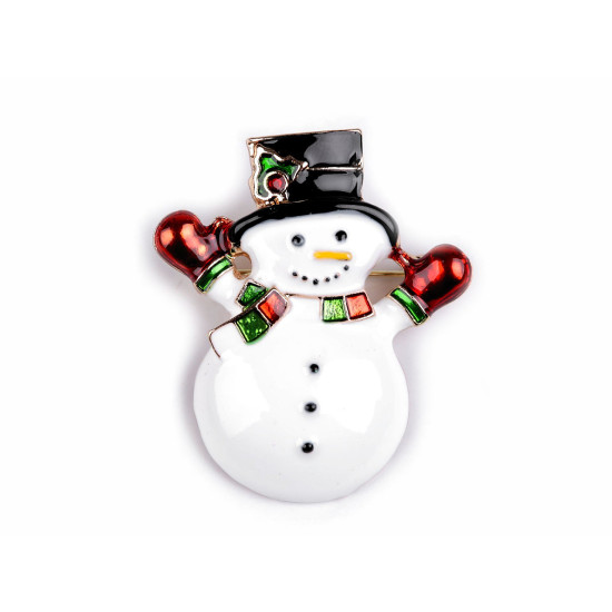 Brooch snowman - White (4 Pieces)