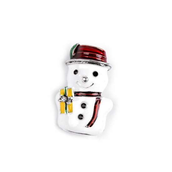 Brooch snowman - White (4 Pieces)