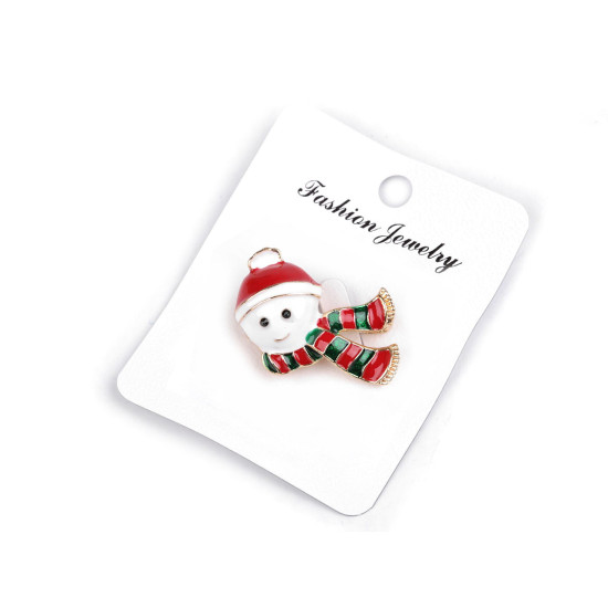 Brooch snowman - White (4 Pieces)