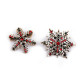 Broche avec strass, flocon de neige - Or (4 Pièces)