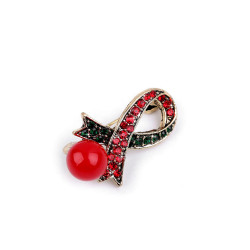 Brosche mit geschliffenen steinchen - Rot (1 Stück)