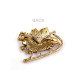 Brooch with rhinestones, wreath, sled - Amber (6 Pieces)