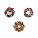 Brooch with rhinestones, wreath, sled - Amber (6 Pieces)