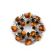 Brooch with rhinestones, wreath, sled - Amber (6 Pieces)
