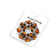 Brooch with rhinestones, wreath, sled - Amber (6 Pieces)