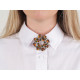 Brooch with rhinestones, wreath, sled - Amber (6 Pieces)