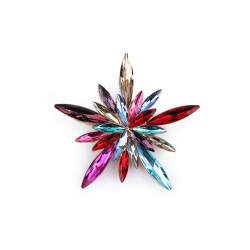 Borss csiszolt kövekkel pehely kitűző - Multicolor (1 Darab)