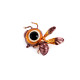 Broche con pedrería, abeja - Cobre (1 Pieza) Broche con pedrería, abeja - Cobre (1 Pieza)