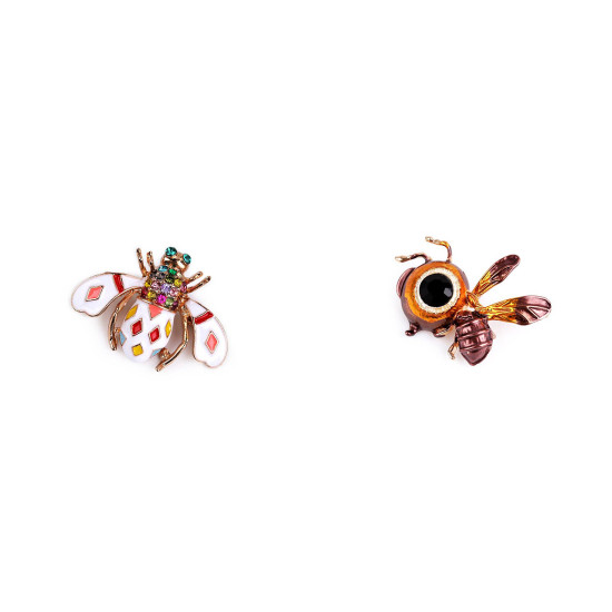 Broche con pedrería, abeja - Cobre (1 Pieza) Broche con pedrería, abeja - Cobre (1 Pieza)