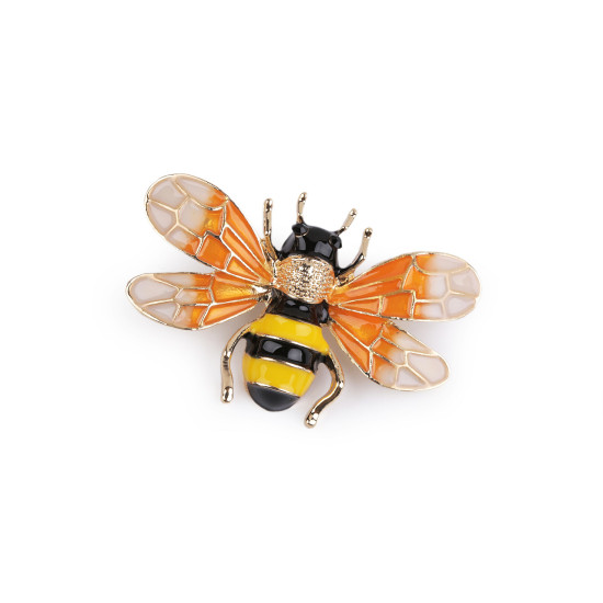 Brooch - wasp, fly - Orange-yellow (2 Pieces)