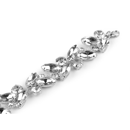 Applique/ornement de luxe en strass avec fermoir mousqueton - Cristal (1 Pièce) Applique/ornement de luxe en strass avec fermoir mousqueton - Cristal (1 Pièce)