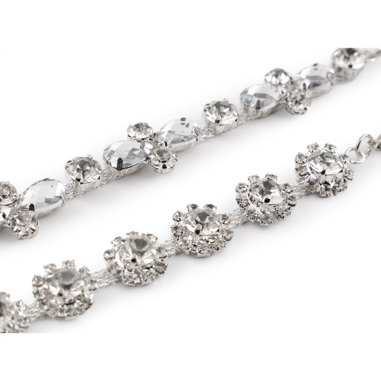 Applique/ornement de luxe en strass avec fermoir mousqueton - Cristal (1 Pièce) Applique/ornement de luxe en strass avec fermoir mousqueton - Cristal (1 Pièce)