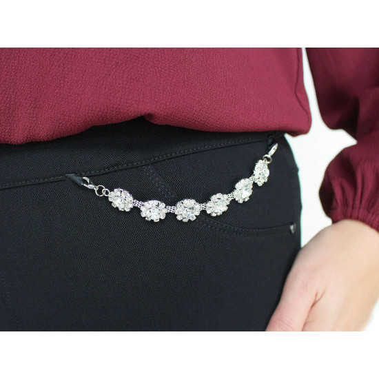 Applique/ornement de luxe en strass avec fermoir mousqueton - Cristal (1 Pièce) Applique/ornement de luxe en strass avec fermoir mousqueton - Cristal (1 Pièce)