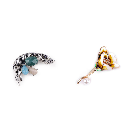 Bross csiszolt kövekkel - Kék (1 Darab) Bross csiszolt kövekkel - Kék (1 Darab)