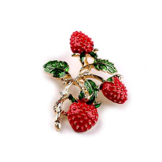 Brosche erdbeeren - Rot (1 Stück) Brosche erdbeeren - Rot (1 Stück)