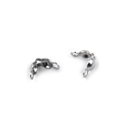 Stainless steel bead tips 6 mm - Platinum (100 Pieces)