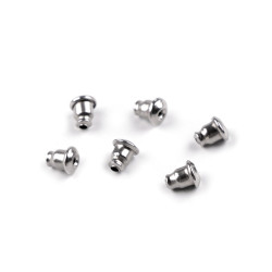 Stainless steel earring stopper 5x6 mm - Platinum (30 Pieces)