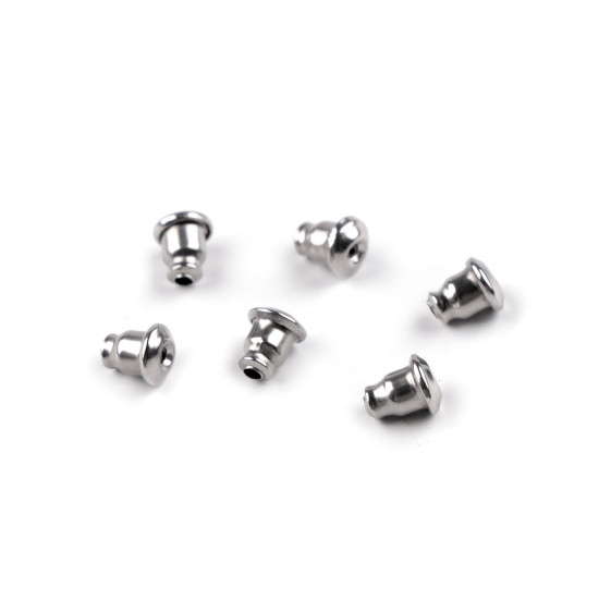 Zatyczki do kolczyków 5x6 mm ze stali nierdzewnej - Platyna (6 Sztuki) Zatyczki do kolczyków 5x6 mm ze stali nierdzewnej - Platyna (6 Sztuki)