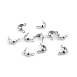 Stainless steel bead tips 8 mm - Platinum (10 Pieces)