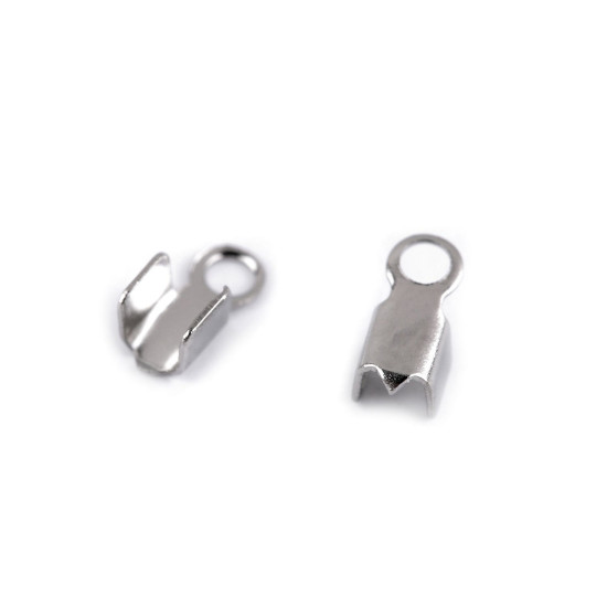 Stainless steel flat cord end 2 mm for leather - Platinum (20 Pieces) Stainless steel flat cord end 2 mm for leather - Platinum (20 Pieces)