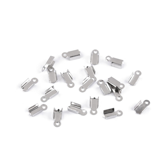 Stainless steel flat cord end 4 mm for leather - Platinum (20 Pieces) Stainless steel flat cord end 4 mm for leather - Platinum (20 Pieces)