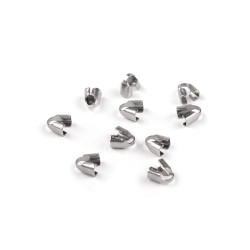 Stainless steel snap bail hook pinch clip necklace clasps 3x3 mm - Platinum (10 Pieces)